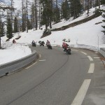 Busy mountain roads in France