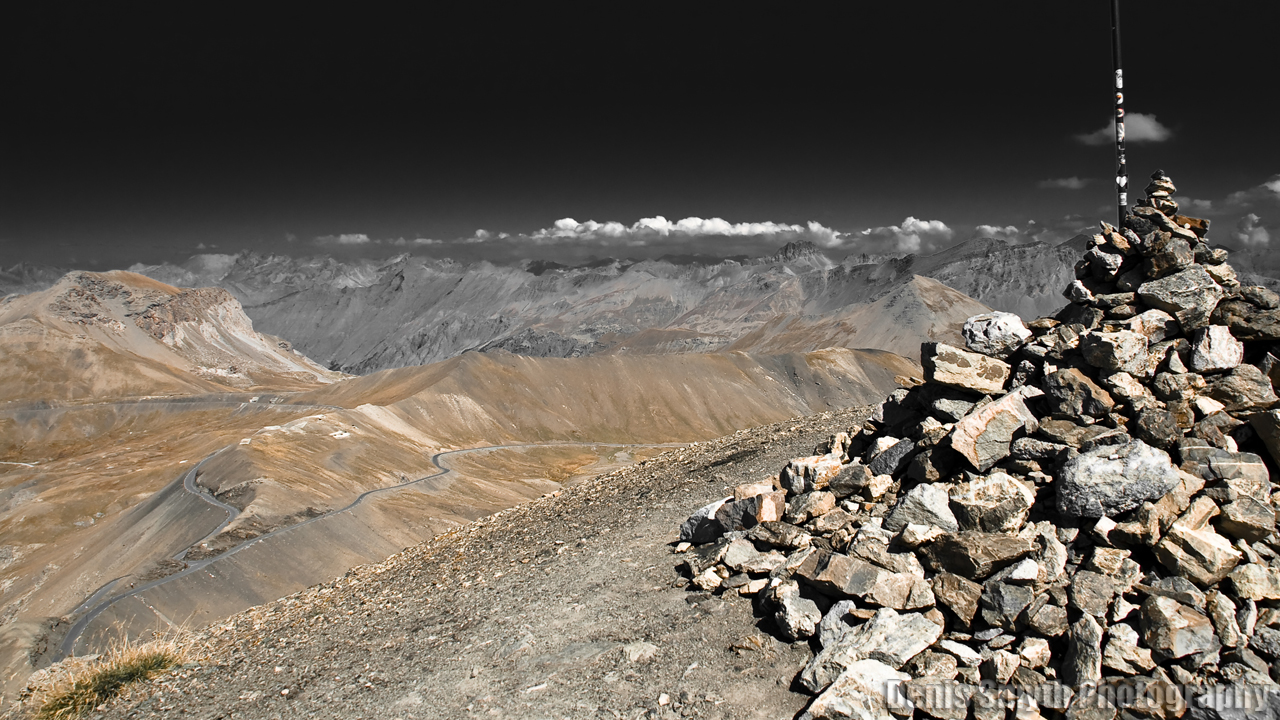 View from summit looking over the northern ramp of La Bonette